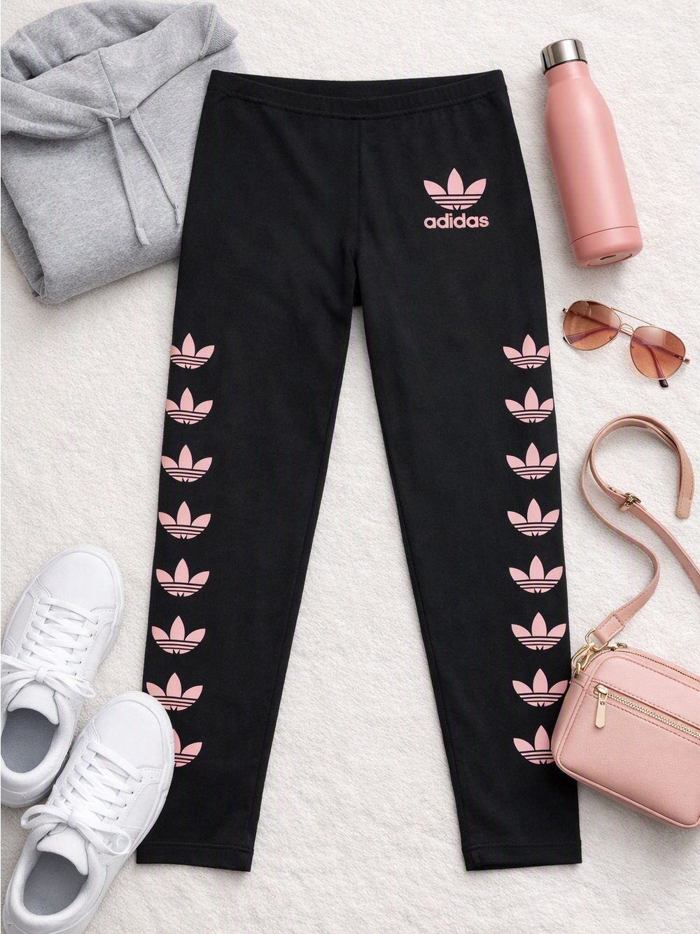 Adidas Originals Repeat Trefoil Leggings – Girls’ Size Large